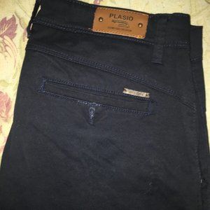 Plasio men pants, Dark navy/black Size 33x30 WxL